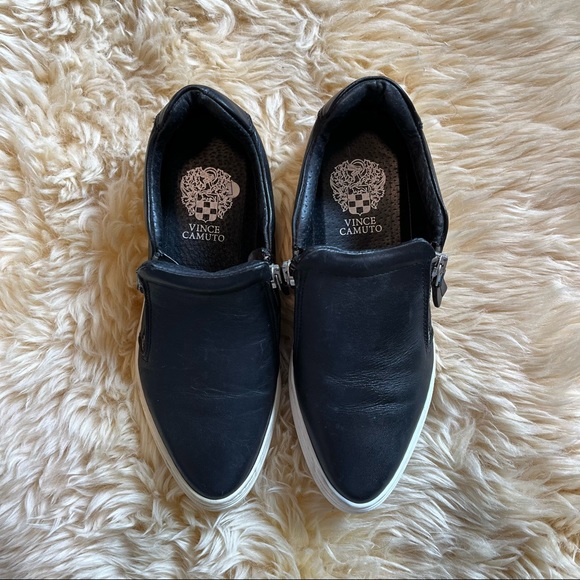 Vince Camuto Leather Zipper Sneakers - Picture 5 of 6